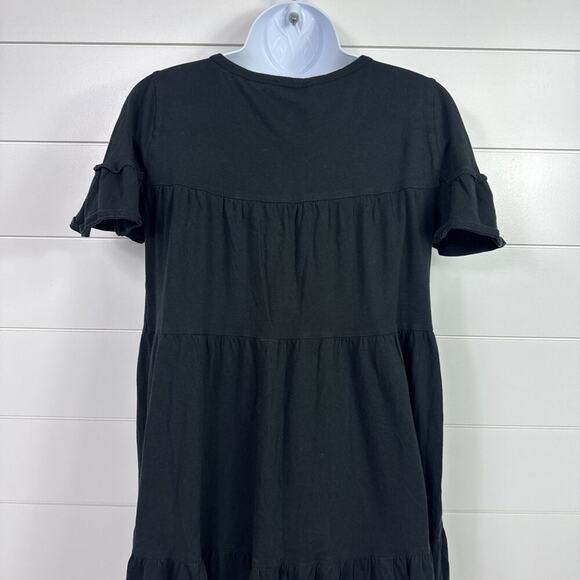 J. Crew Pullover Short Sleeved Knit Tee Shirt Dress Black sz XS - Picture 6 of 6
